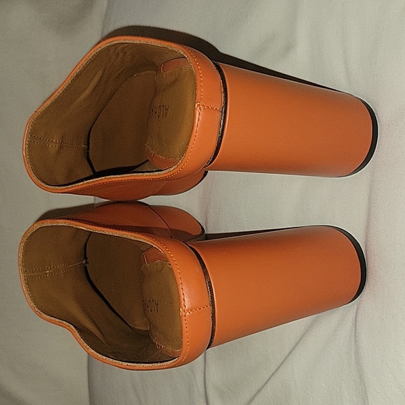 ALOHAS Women's Clock Out Leather Pomelo Orange Mules Heeled Sandals Size 40 - Picture 3 of 7